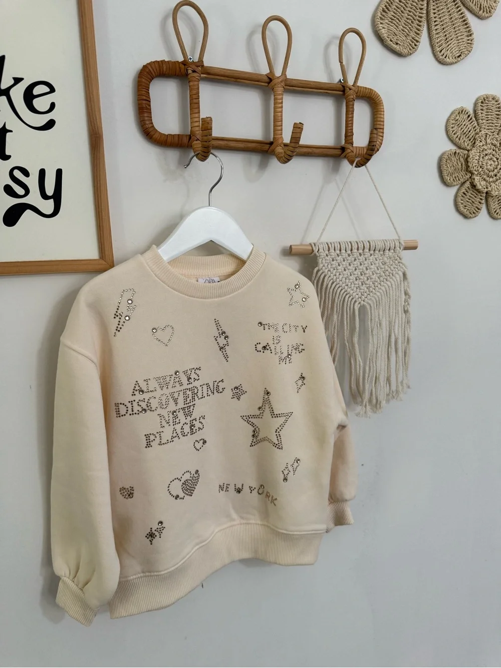 Zara - size 7 - gem/rhinestone sweatshirt